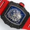 RM035-02 Real Black NTPT VAF 1:1 Best Edition Skeleton Dial On Red Rubber Strap RMAL1 Super Clone V2 - Image 3