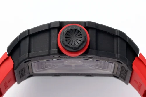 RM035-02 Real Black NTPT VAF 1:1 Best Edition Skeleton Dial On Red Rubber Strap RMAL1 Super Clone V2 - Image 4