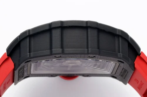 RM035-02 Real Black NTPT VAF 1:1 Best Edition Skeleton Dial On Red Rubber Strap RMAL1 Super Clone V2 - Image 2