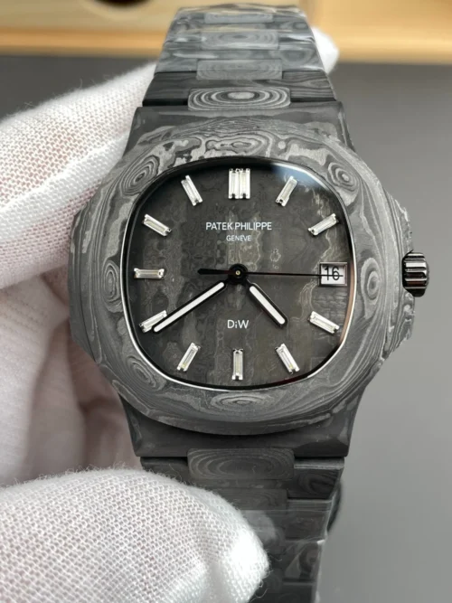 Nautilus 5711 DIW Carbon DIWF 1:1 Best Edition Carbon Blue Dial On Carbon Bracelet 324CS - Image 3