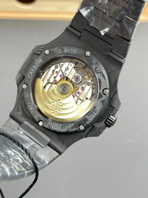 Nautilus 5711 DIW Carbon DIWF 1:1 Best Edition Carbon Blue Dial On Carbon Bracelet 324CS - Image 6