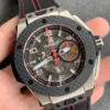 Big Bang Ferrari Titanium HBBF 1:1 Best Edition Carbon Fiber Bezel on Black Leather Strap A1241 - Image 2