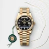 Day Date 40 YG TMF 1:1 Best Edition Black Crystal Dial on President Bracelet VR3255 (220g) - Image 2