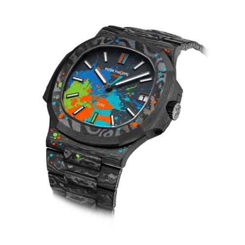 Nautilus 5711 DIW Carbon DIWF 1:1 Best Edition Carbon Motley Dial On Carbon Bracelet 324CS - Image 4