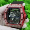Custom RM035-02 Red NTPT PPMF 1:1 Best Edition Red Crown on Nylon Strap Custom Vaucher Movement - Image 2