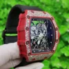 Custom RM035-02 Red NTPT PPMF 1:1 Best Edition Red Crown on Nylon Strap Custom Vaucher Movement - Image 3