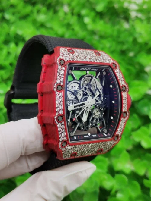 Custom RM035-02 Red NTPT PPMF 1:1 Best Edition Red Crown on Nylon Strap Custom Vaucher Movement - Image 3