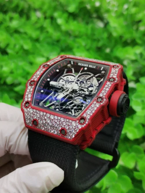 Custom RM035-02 Red NTPT PPMF 1:1 Best Edition Red Crown on Nylon Strap Custom Vaucher Movement - Image 9