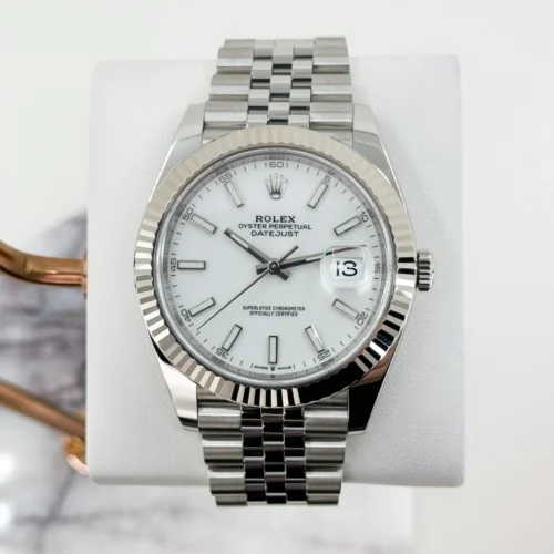 DateJust 41 126334 QF 1:1 Best Edition 904L Steel White Stick Dial on Jubilee Bracelet QF3235 (149g)