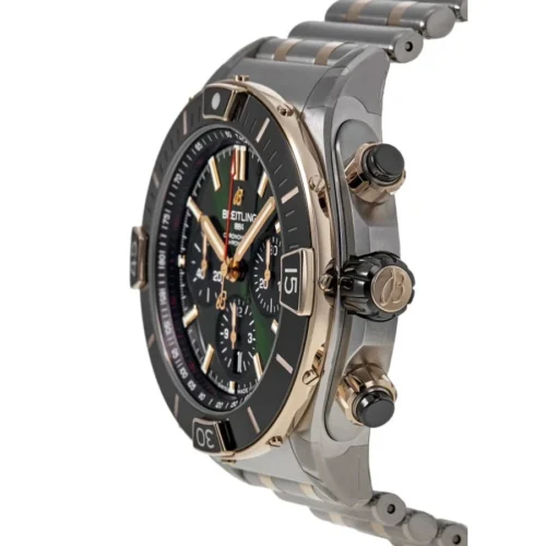Super Chronomat B01 44 SS/RG TF 1:1 Best Edition Green Dial on SS/RG Bracelet A7750 - Image 2