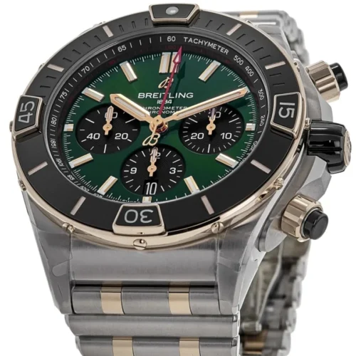 Super Chronomat B01 44 SS/RG TF 1:1 Best Edition Green Dial on SS/RG Bracelet A7750 - Image 3