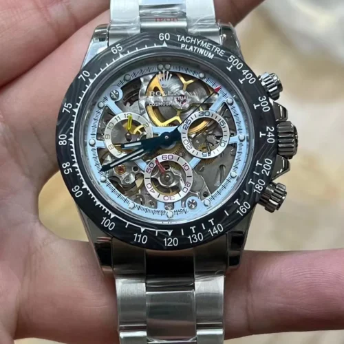 Modified Super Clone Watches 1:1 Sonic Rolex Daytona Skeleton Dial 4130 Movement