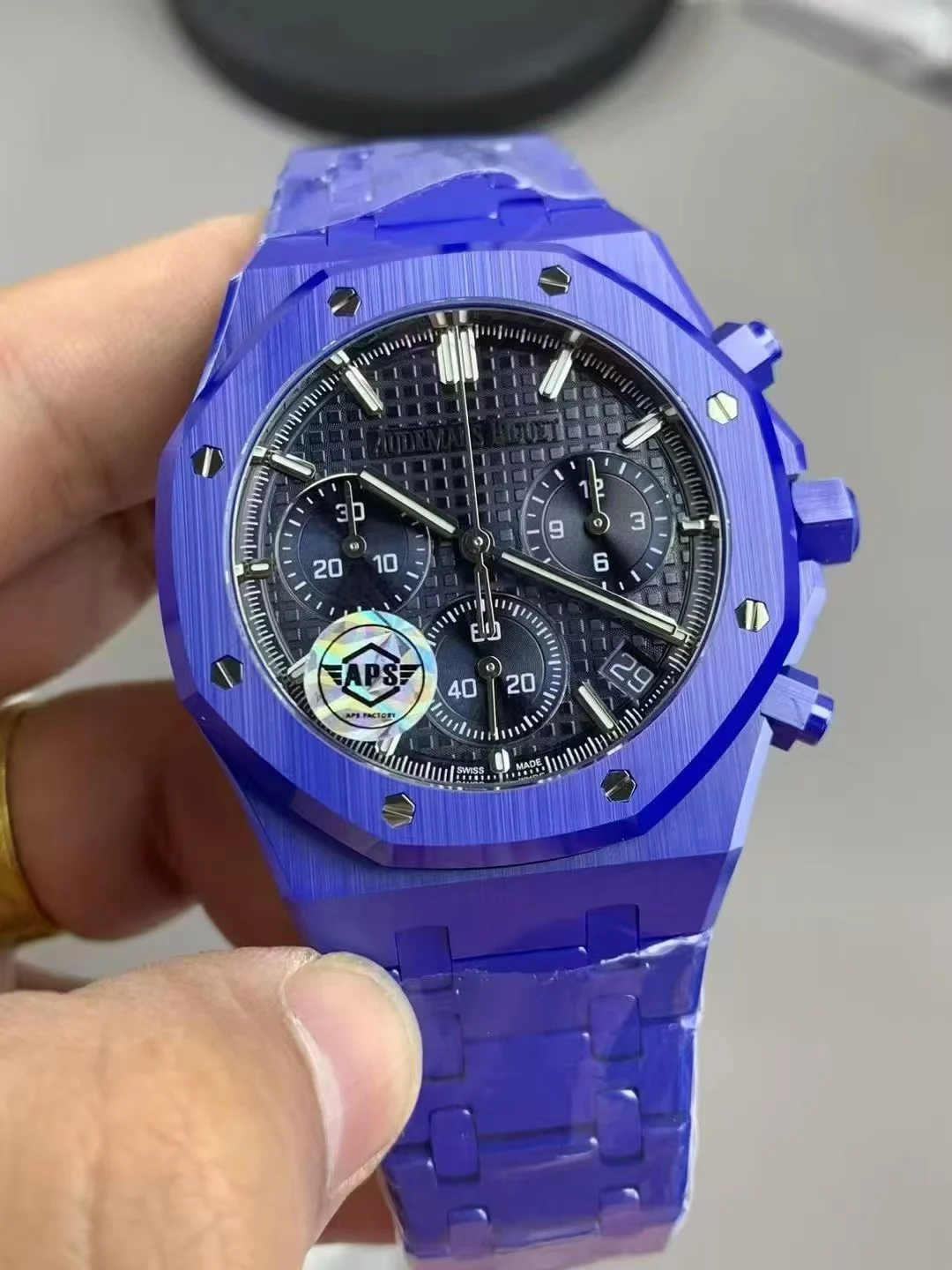 Royal Oak Chrono 26240 Blue Ceramic APSF 1:1 Best Edition Blue Dial On Blue Ceramic Bracelet SA4401 Super Clone