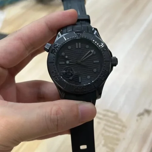 Seamaster Diver 300M Black Ceramic Bezel ORF 1:1 Best Edition All Black Dial On Black Rubber Strap OR8806