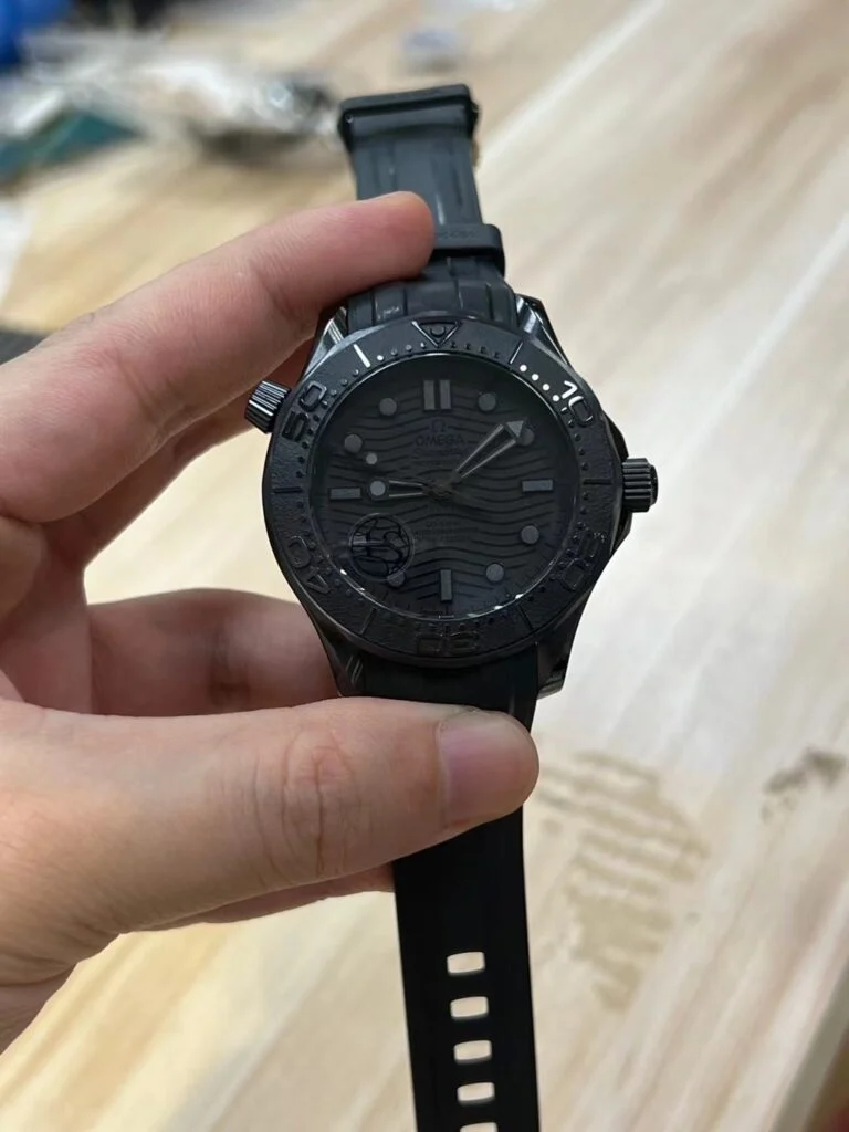 Seamaster Diver 300M Black Ceramic Bezel ORF 1:1 Best Edition All Black Dial On Black Rubber Strap OR8806