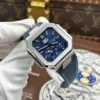 Cubitus 5822 SS OMEF 1:1 Best Edition Sunburst Blue Dial On Blue Fabric Patter Strap Super Clone PP240 Movement - Image 2