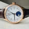 Rolex Cellini Moonphase 50535 RG White Dial on Leather Strap KZF Asia 3195 Mod Super Clone - Image 6