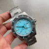 Rolex Submariner Sandblasted DIWF Best Edition Carbon Bezel Tiffany Blue Dial Dial on SS Bracelet VR3135