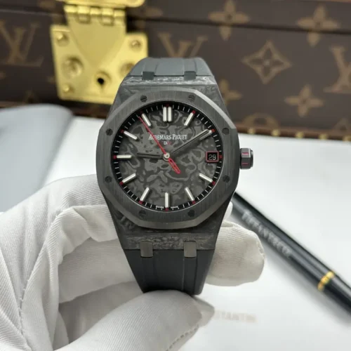 Audemars Piguet Royal Oak DiW 15500 Imitation Watch Case Carbon Second Hand Is Red 41mm
