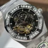 Audemars Piguet Royal Oak Openworked Frosted 15412 Skeleton Dial Bezel Stone Baguette 41mm Super Clone - Image 4