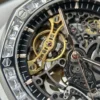 Audemars Piguet Royal Oak Openworked Frosted 15412 Skeleton Dial Bezel Stone Baguette 41mm Super Clone - Image 5