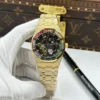 Audemars Piguet Royal Oak Openworked Frosted 15412 Case Yellow Bezel Stone Baguette 41mm