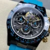 Rolex Daytona By Blaken Skeleton Dial Rubber Strap Cyan 40mm - Image 2