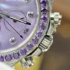 Rolex Daytona Mother Of Pearl Purple Dial Bezel Stone CZ 40mm - Image 8