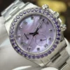 Rolex Daytona Mother Of Pearl Purple Dial Bezel Stone CZ 40mm - Image 2