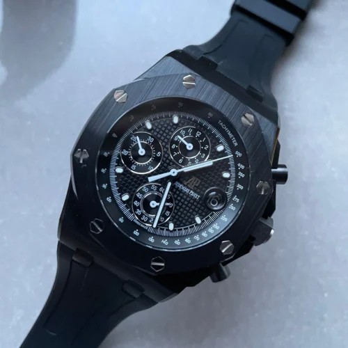 Royal Oak Offshore Chronograph CER Black Dial on Rubber Strap APF A3126 Mod