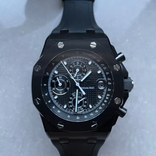 Royal Oak Offshore Chronograph CER Black Dial on Rubber Strap APF A3126 Mod