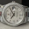 Day-Date 40mm 228349 SS Diam Bezel Meteorite Dial Diamond SS President Bracelet GSF A2836 Mod - Image 3