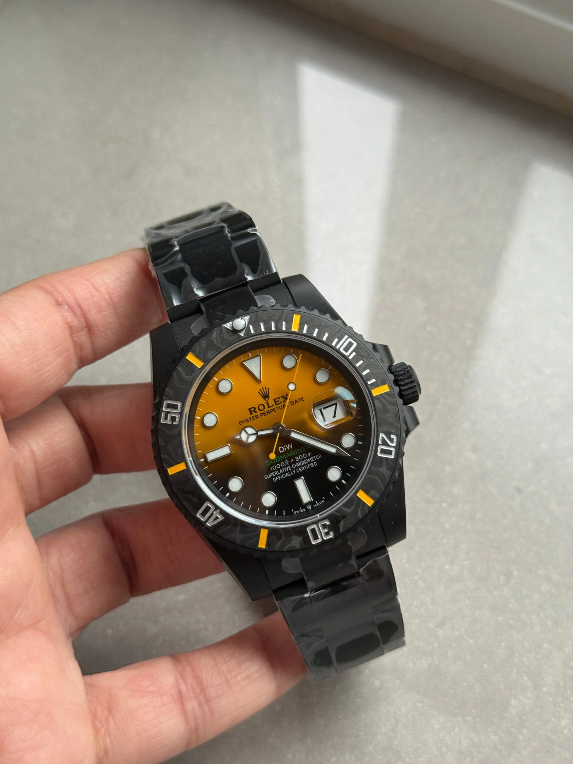 Submariner DIW DLC VSF 1:1 Best Edition Black/Orange Dial on DLC Bracelet VS3135