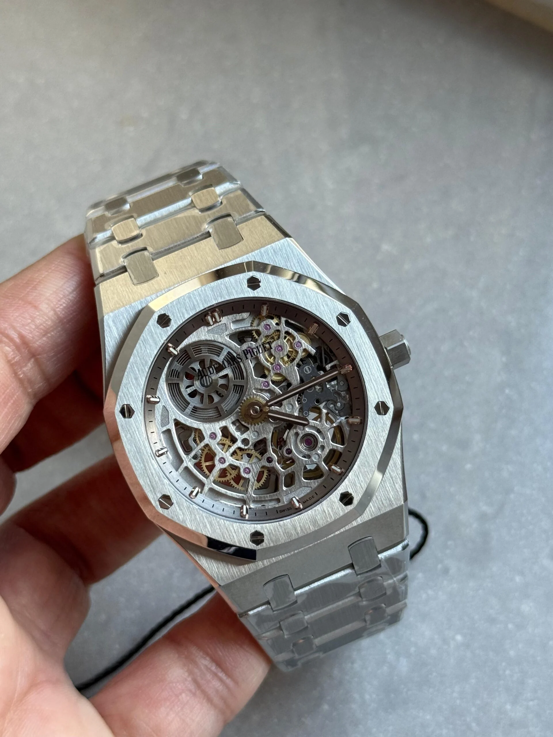 Royal Oak Openworked 16204 SS ZF 1:1 Best Edition Skeleton Dial on SS Bracelet A7124 Super Clone