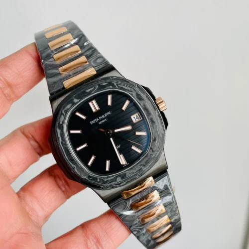 Patek Philippe Nautilus 5711 DIW Carbon DIWF 1:1 Best Edition Black Textured Dial on Carbon/RG Bracelet 324CS