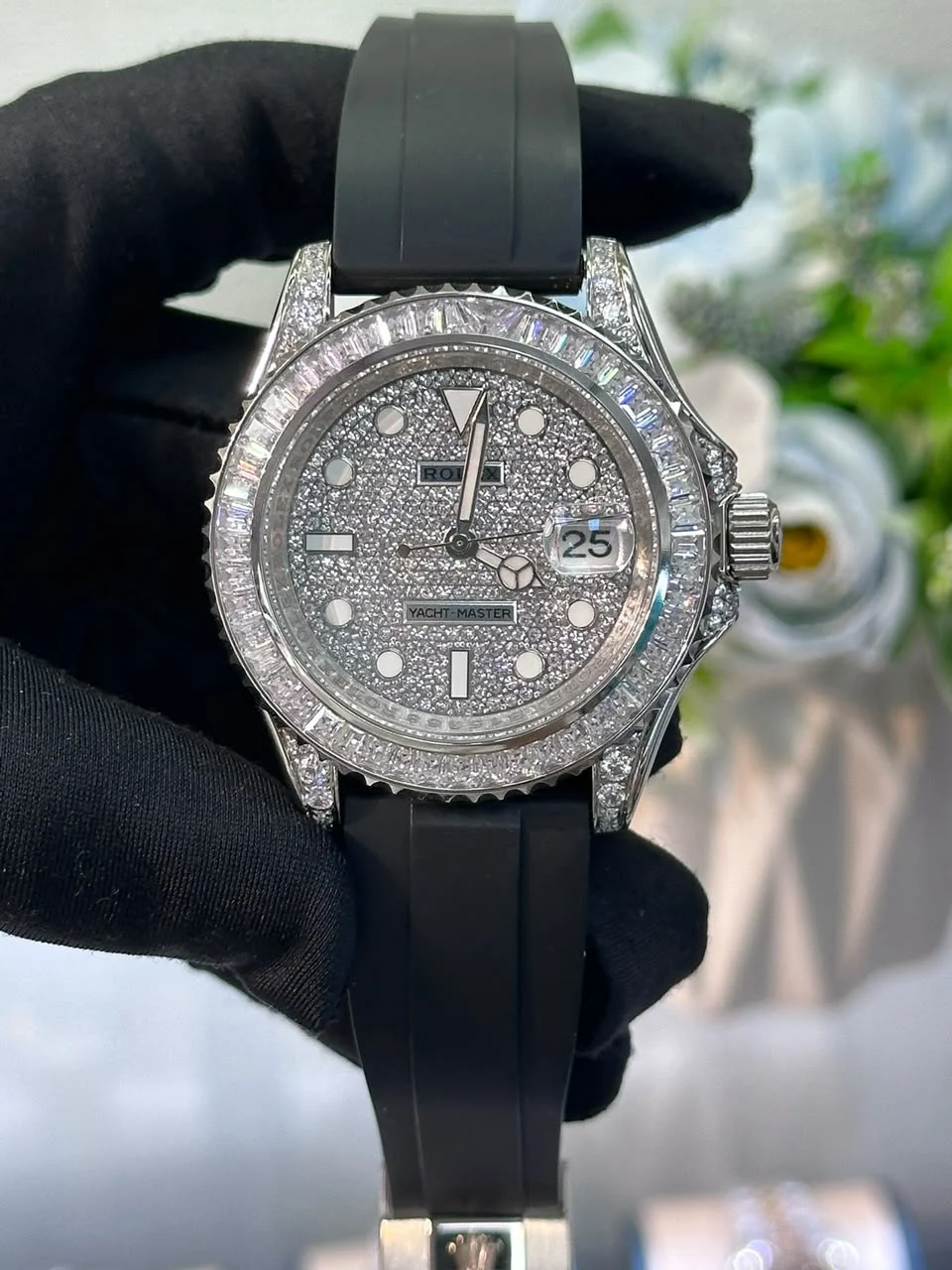 Rolex Yacht-Master 42 Oysterflex 226679TBR 18kt White Gold 42mm Baguette Diamond
