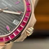 Patek Philippe Nautilus 5723 Gray Dial Bezel Stone CZ Pink Baguette 40mm - Image 5