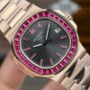 Patek Philippe Nautilus 5723 Gray Dial Bezel Stone CZ Pink Baguette 40mm - Image 8