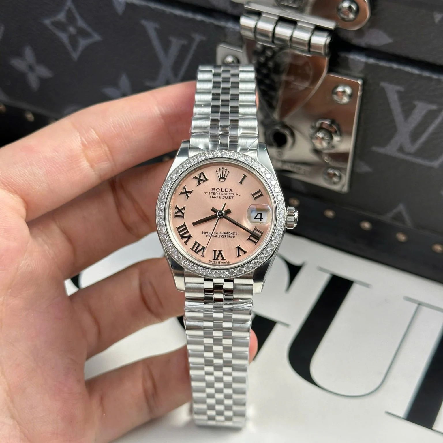 Rolex Datejust Women Pink Dial Diamond CZ Bezel THB Factory 31mm Super Clone