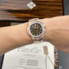 Patek Philippe Nautilus 5723 Brown Dial Bezel Stone CZ Baguette 40mm - Image 4