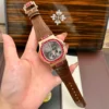 Patek Philippe Nautilus 5724 Gray Dial Bezel Stone Red Baguette CZ 40mm
