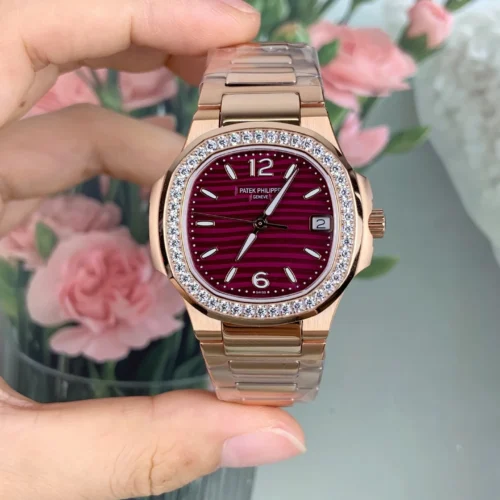 Patek Philippe Nautilus 7010R Purple Dial Quartz Movement GR Factory 32mm