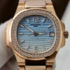 Patek Philippe Nautilus 7010R Women Blue White Dial Metal Bracelet GR Factory 32mm Super Clone - Image 6