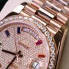 Rolex Day-Date Moissanite Diamonds and 18K Gold Wrapped Custom GM Factory 40mm Super Clone - Image 5