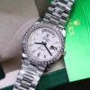 Rolex Day-Date Meteorite Dial Custom Moissanite Baguette Diamonds 40mm Super Clone - Image 3