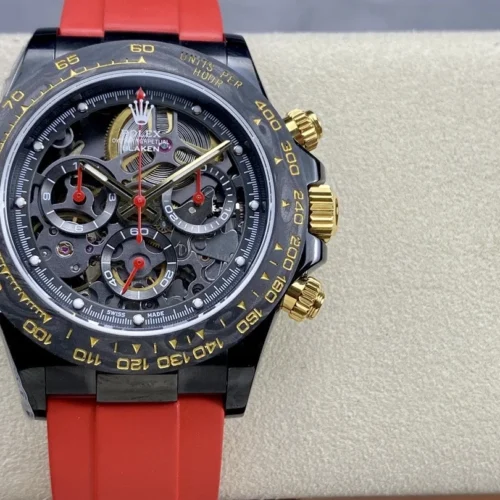 Rolex Daytona by Blaken Skeleton Dial Red Rubber Strap 40mm Super Clone