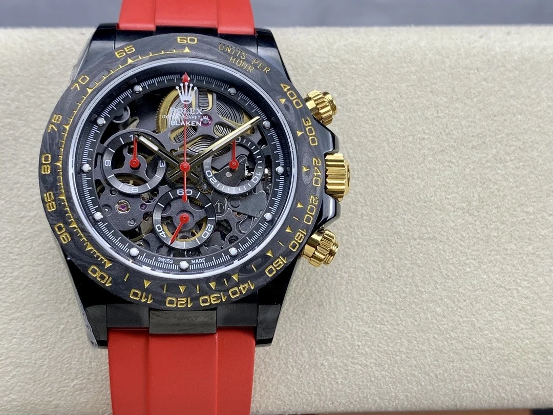 Rolex Daytona by Blaken Skeleton Dial Red Rubber Strap 40mm Super Clone